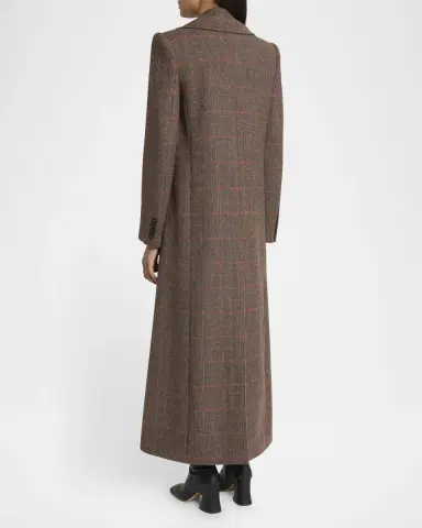 Chloé Plaid Double-Breasted Long Coat | Thumbnail 3 Chloé Plaid Double-Breasted Long Coat | Thumbnail 3