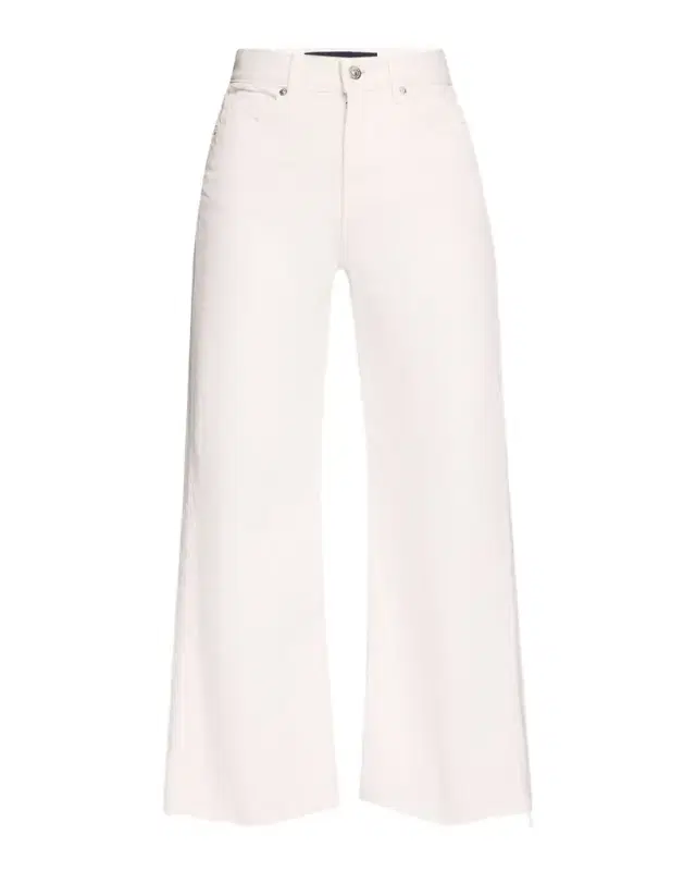 Veronica Beard Taylor Cropped High-Rise Wide Jeans