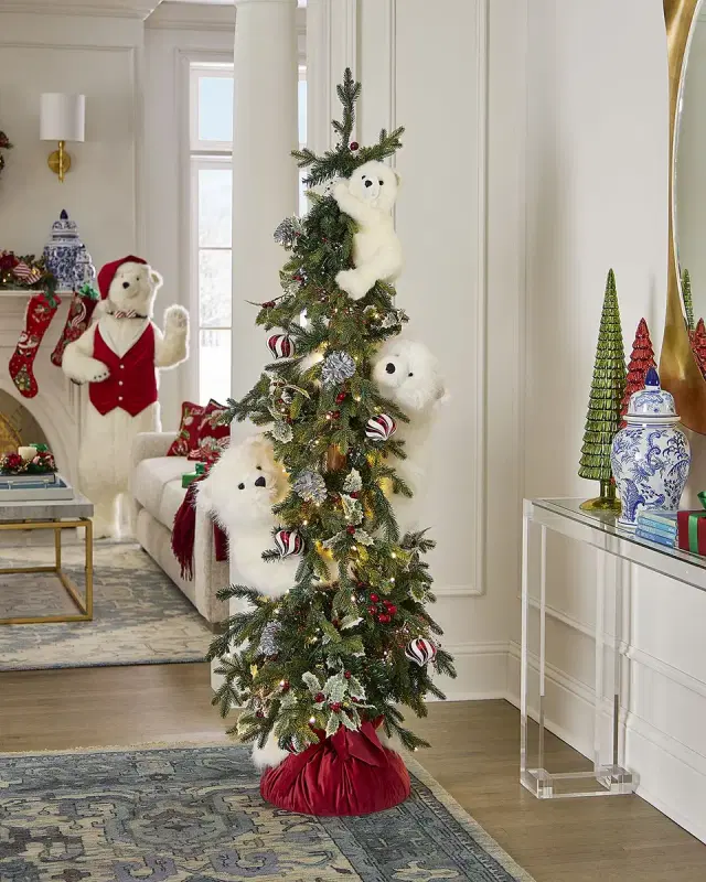 Ditz Designs Peppermint Cheer White Trio Tree, 72"