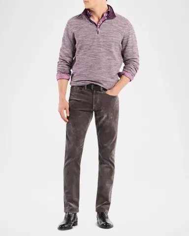 Robert Graham Men's Heathered Knit Quarter-Zip Sweater | Thumbnail 2