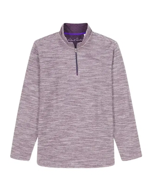 Men's Heathered Knit Quarter-Zip Sweater