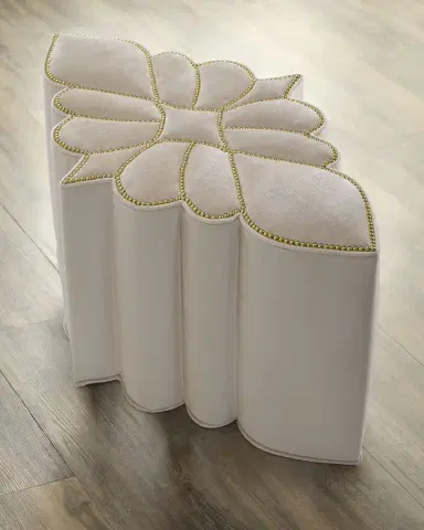 Haute House Elizabeth Snow Ottoman | Thumbnail 1 Haute House Elizabeth Snow Ottoman | Thumbnail 1
