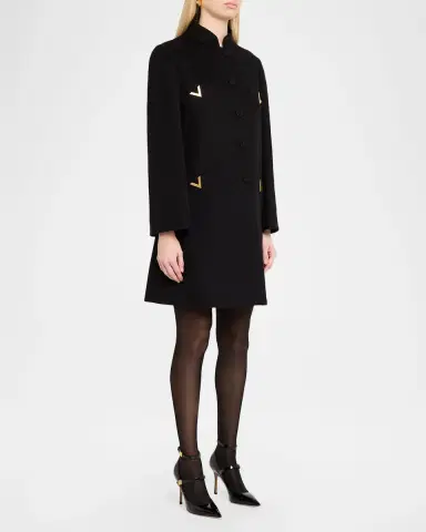 Valentino Garavani VLogo Single-Breasted Wool-Cashmere Coat | Thumbnail 3 Valentino Garavani VLogo Single-Breasted Wool-Cashmere Coat | Thumbnail 3