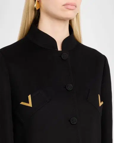 Valentino Garavani VLogo Single-Breasted Wool-Cashmere Coat | Thumbnail 4 Valentino Garavani VLogo Single-Breasted Wool-Cashmere Coat | Thumbnail 4