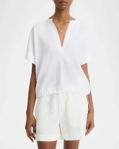Vince Short-Sleeve Linen Top | Thumbnail 2