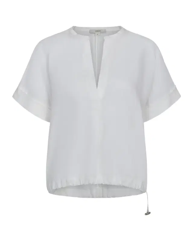 Vince Short-Sleeve Linen Top