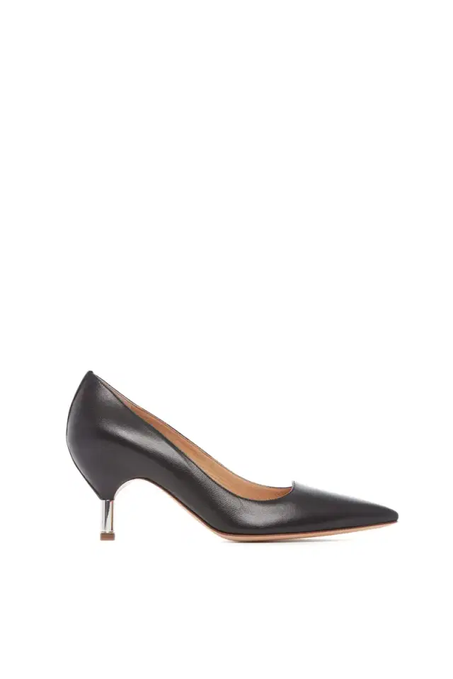 Sofia Pump Heel in Black Leather