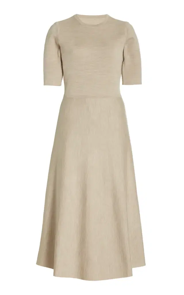 Seymore Knit Dress in Oatmeal Merino Wool Cashmere