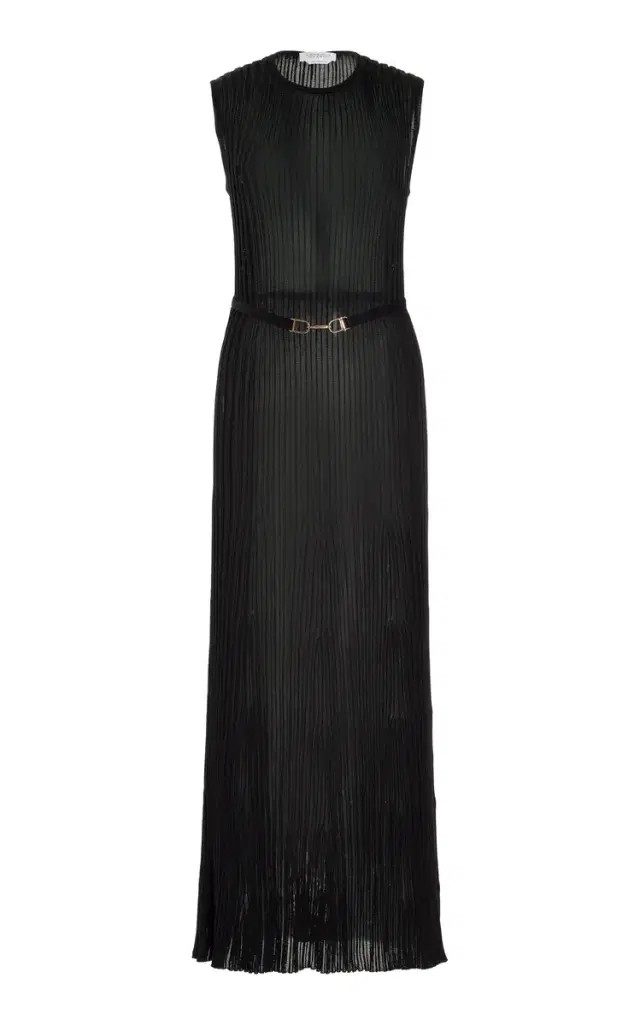 Meier Knit Dress in Black Silk
