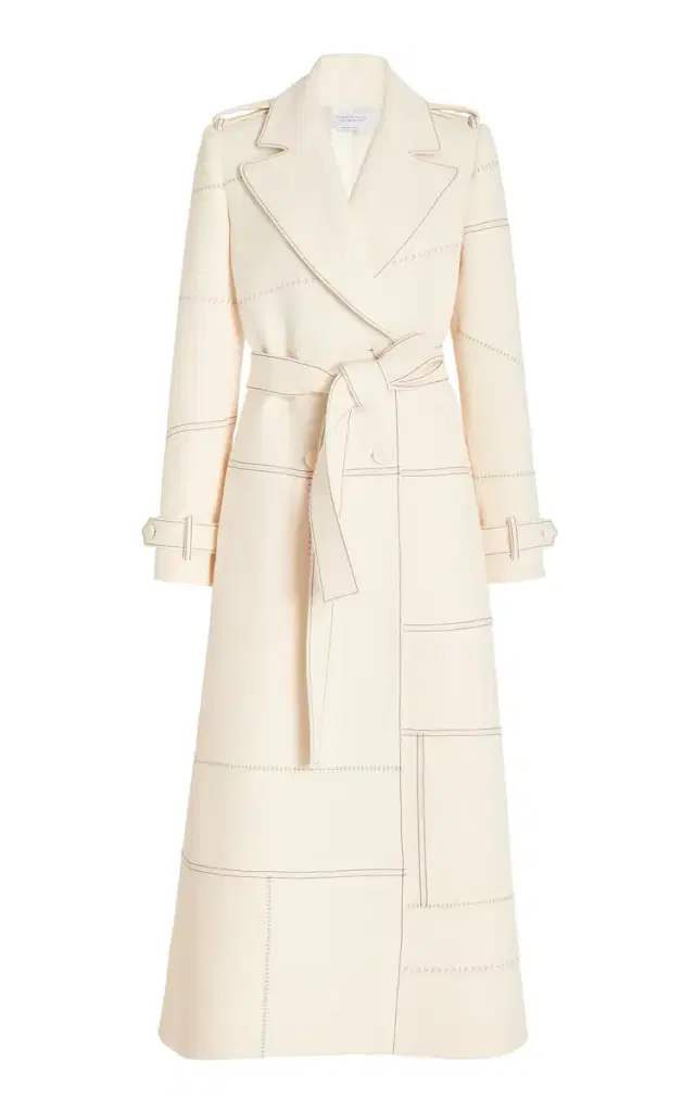 Hamilton Trench Coat in Wool Silk Cady