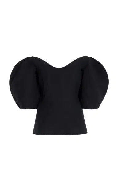Gabriela Hearst Bartlet Top in Black Wool Silk Cady | Thumbnail 1