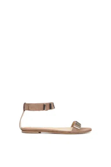 GABRIELA HEARST Lana Hardware Flat Sandal Suede | Thumbnail 1