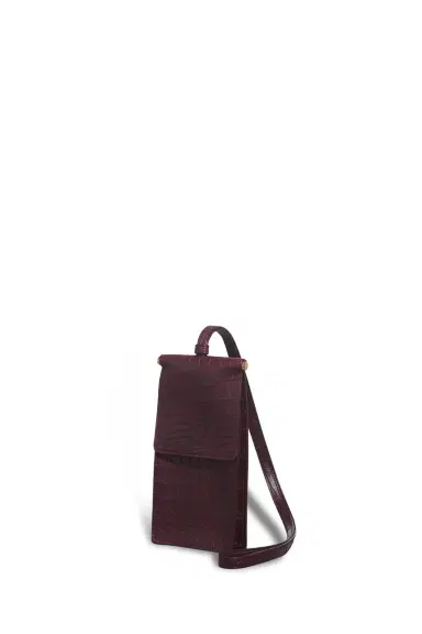 Gabriela Hearst Cardi Necklace Bag in Bordeaux Crocodile Leather | Thumbnail 1 Gabriela Hearst Cardi Necklace Bag in Bordeaux Crocodile Leather | Thumbnail 1