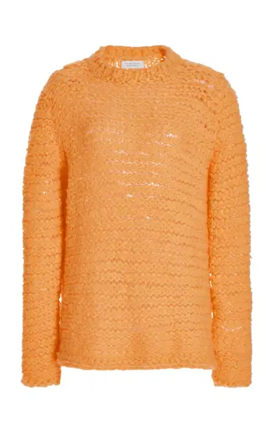 Gabriela Hearst Larenzo Knit Sweater in Fluorescent Orange Welfat Cashmere | Thumbnail 1