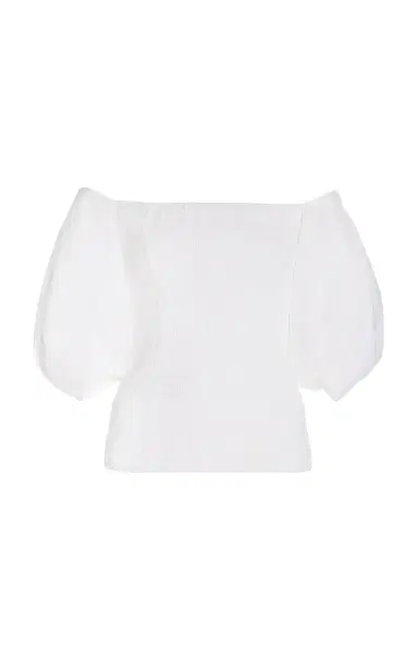 Gabriela Hearst Lyre Shirred Blouse in Linen Silk Gauze | Thumbnail 1