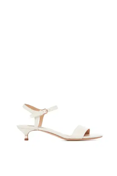 Gabriela Hearst Soraya Low Heel Sandal in Cream Leather | Thumbnail 1 Gabriela Hearst Soraya Low Heel Sandal in Cream Leather | Thumbnail 1