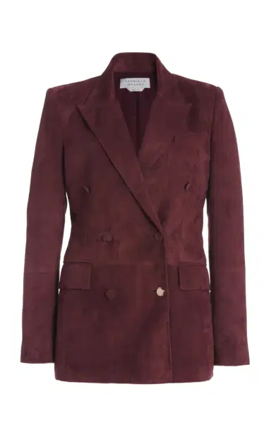 Gabriela Hearst Gavin Blazer in Deep Bordeaux Suede | Thumbnail 1