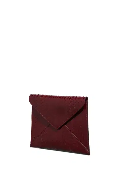 GABRIELA HEARST Small Envelope in Burgundy Snakeskin | Thumbnail 1