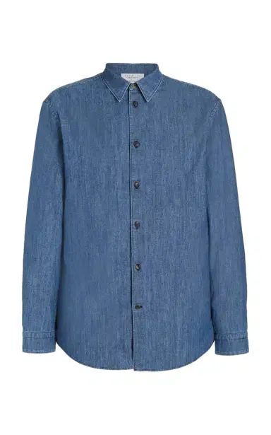 Gabriela Hearst Quevedo Shirt in Blue Organic Denim | Thumbnail 1 Gabriela Hearst Quevedo Shirt in Blue Organic Denim | Thumbnail 1