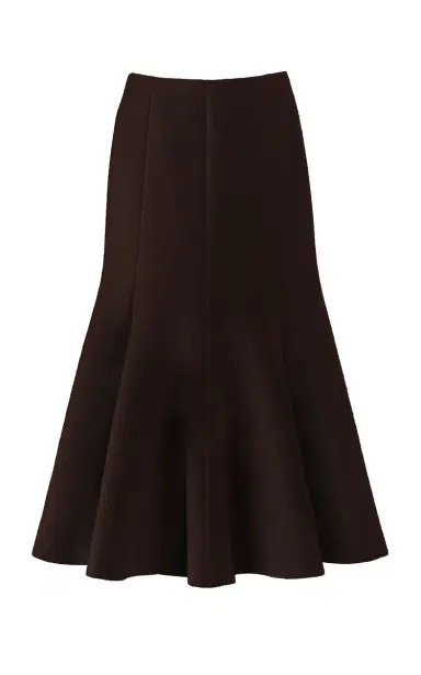 GABRIELA HEARST Amy Skirt in Chocolate Double-Face Recycled Cashmere Felt | Thumbnail 1 GABRIELA HEARST Amy Skirt in Chocolate Double-Face Recycled Cashmere Felt | Thumbnail 1