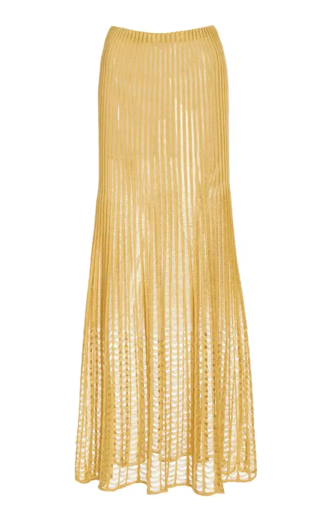 Althea Knit Skirt in Gold Shappe Silk