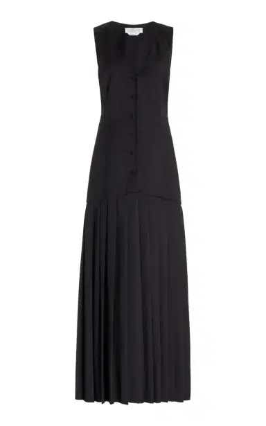 Gabriela Hearst Leone Vest Dress in Black Virgin Wool | Thumbnail 1