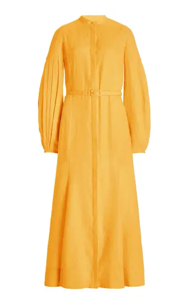 Gabriela Hearst Lydia Dress with Slip in Fluorescent Orange Aloe Linen | Thumbnail 1 Gabriela Hearst Lydia Dress with Slip in Fluorescent Orange Aloe Linen | Thumbnail 1