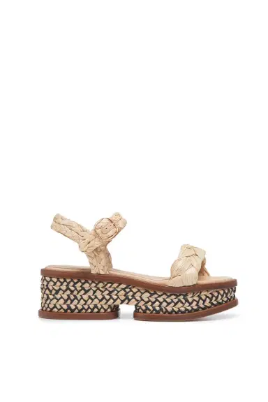 Gabriela Hearst Michael Platform Sandal in Natural Raffia | Thumbnail 1 Gabriela Hearst Michael Platform Sandal in Natural Raffia | Thumbnail 1