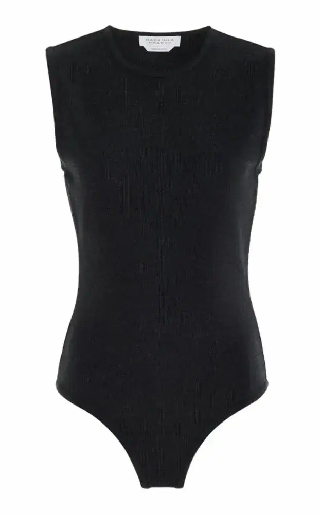 Nora Knit Bodysuit in Charcoal Merino Wool
