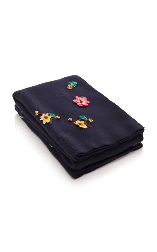 Miles Knit Blanket in Dark Navy Cashmere