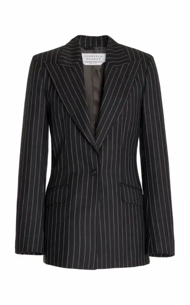 Leiva Blazer in Grey Pinstripe Wool Leiva Blazer in Grey Pinstripe Wool