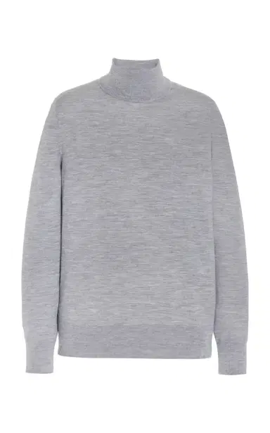 Gabriela Hearst Jermaine Knit Turtleneck in Heather Grey Merino Wool | Thumbnail 1