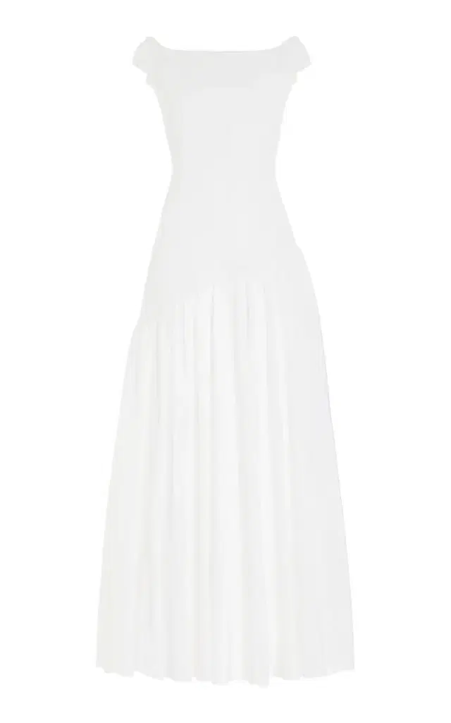 Veloso Shirred Dress in  Linen Silk Gauze