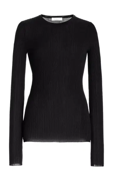 Gabriela Hearst Browning Knit Sweater in Black Cashmere Silk | Thumbnail 1 Gabriela Hearst Browning Knit Sweater in Black Cashmere Silk | Thumbnail 1