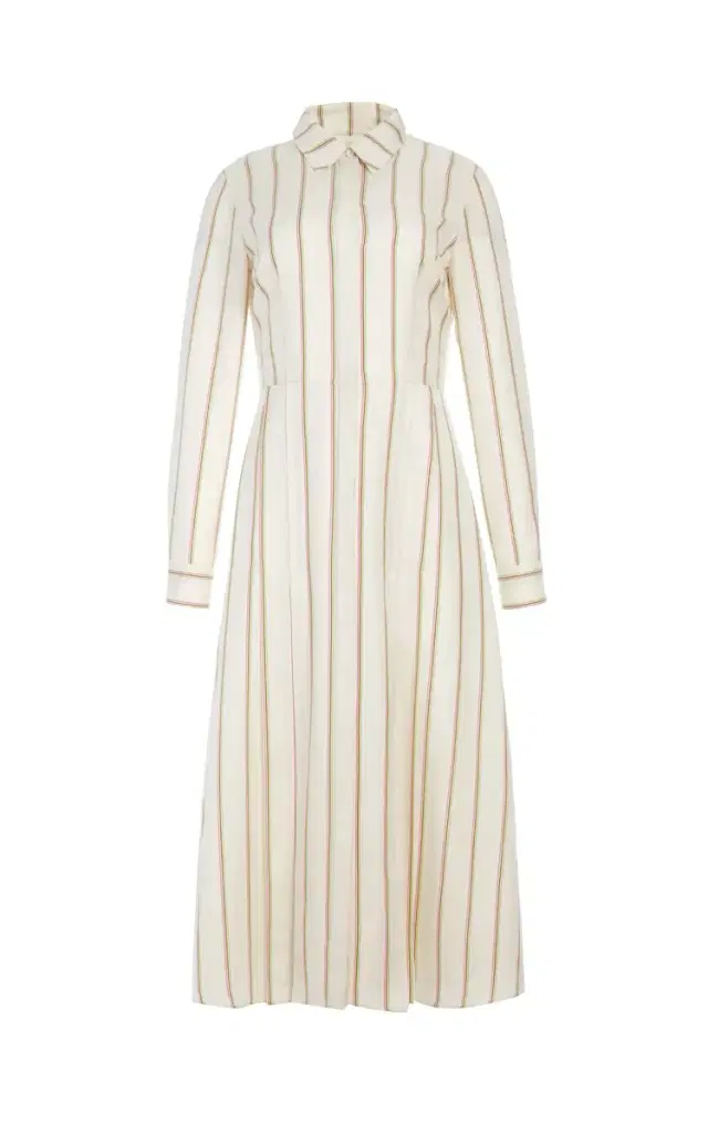 Vanessa Shirtdress in  Multi Stripe Wool Silk