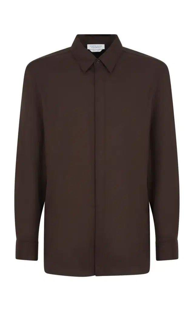 Nicolas Shirt in Chocolate Superfine Wool