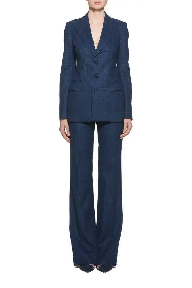 Torres Pant in Cobalt Check Wool