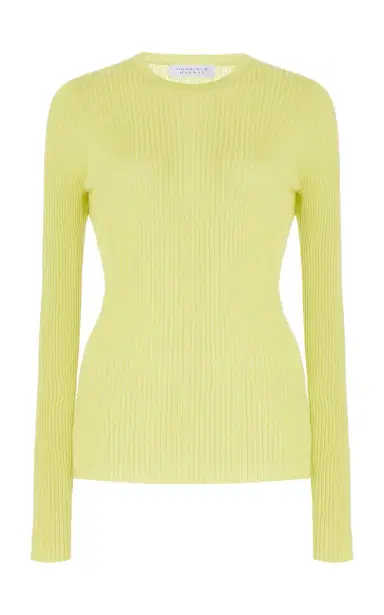 GABRIELA HEARST Browning Knit Sweater in Lime Adamite Cashmere Silk | Thumbnail 1