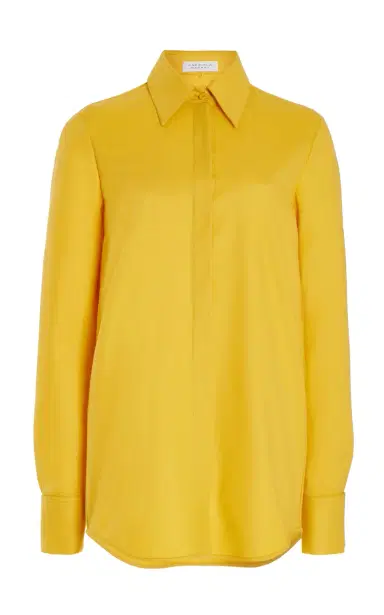 Gabriela Hearst Etlin Shirt in Golden Birch Superfine Wool | Thumbnail 1 Gabriela Hearst Etlin Shirt in Golden Birch Superfine Wool | Thumbnail 1