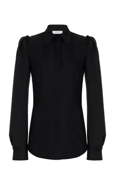 GABRIELA HEARST Talbot Shirt in Black Sportswear Wool | Thumbnail 1 GABRIELA HEARST Talbot Shirt in Black Sportswear Wool | Thumbnail 1