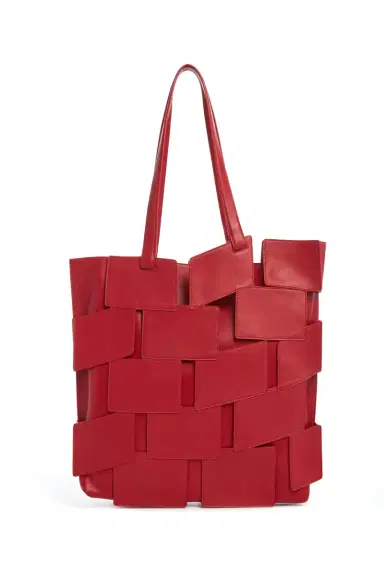 Gabriela Hearst Lacquered Tote Bag in Red Topaz Patchwork Leather | Thumbnail 1