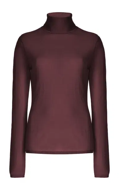 GABRIELA HEARST Costa Knit Turtleneck in Deep Bordeaux Cashmere Silk | Thumbnail 1 GABRIELA HEARST Costa Knit Turtleneck in Deep Bordeaux Cashmere Silk | Thumbnail 1