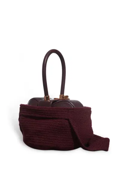 GABRIELA HEARST Crossover Knit Bag in Bordeaux Cashmere | Thumbnail 1
