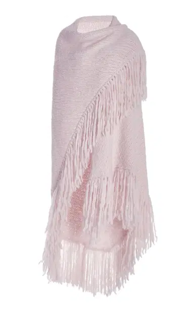 GABRIELA HEARST Lauren Knit Wrap in Blush Welfat Cashmere | Thumbnail 1 GABRIELA HEARST Lauren Knit Wrap in Blush Welfat Cashmere | Thumbnail 1