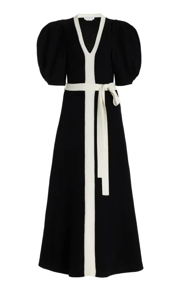 Lilias Knit Dress in Black &  Merino Wool
