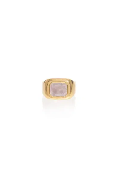 GABRIELA HEARST Large Ring in 18K Gold & Rose Quartz | Thumbnail 1 GABRIELA HEARST Large Ring in 18K Gold & Rose Quartz | Thumbnail 1