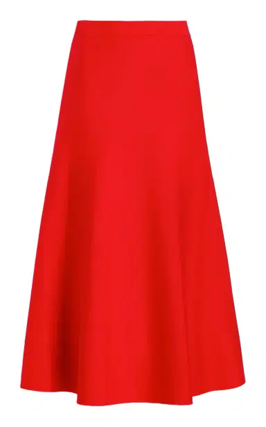 GABRIELA HEARST Freddie Knit Skirt in Red Topaz Merino Wool Cashmere | Thumbnail 1