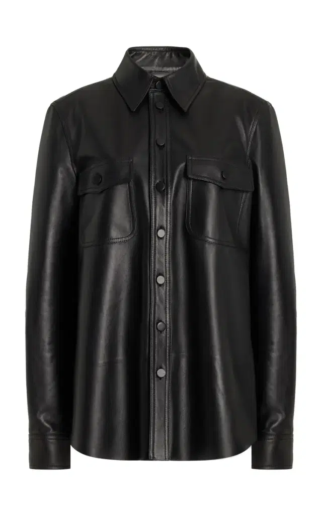 John Austin Overshirt in Black Nappa Leather