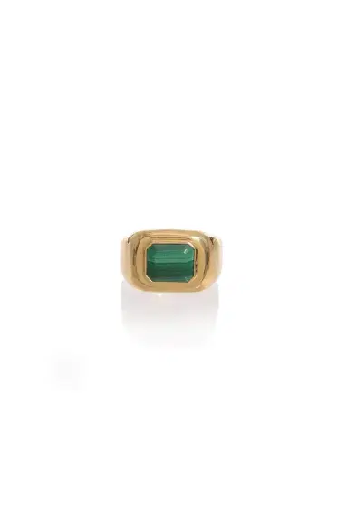 GABRIELA HEARST Large Ring in 18K Gold & Malachite Stone | Thumbnail 1 GABRIELA HEARST Large Ring in 18K Gold & Malachite Stone | Thumbnail 1