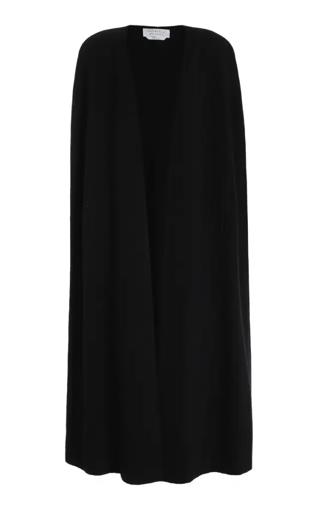Eoin Knit Poncho in Black Wool